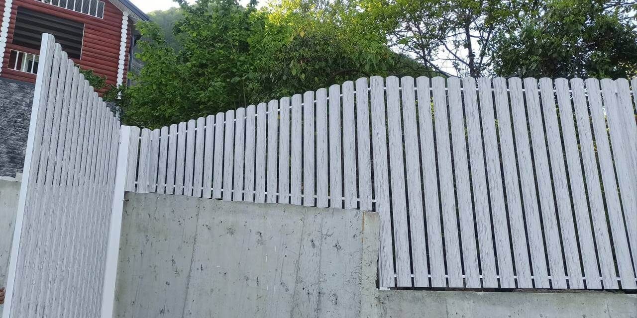 Забор из штакетника 41м в оттенке под дерево Беленый Дуб 2xPrintech двусторонний в Экибастузе