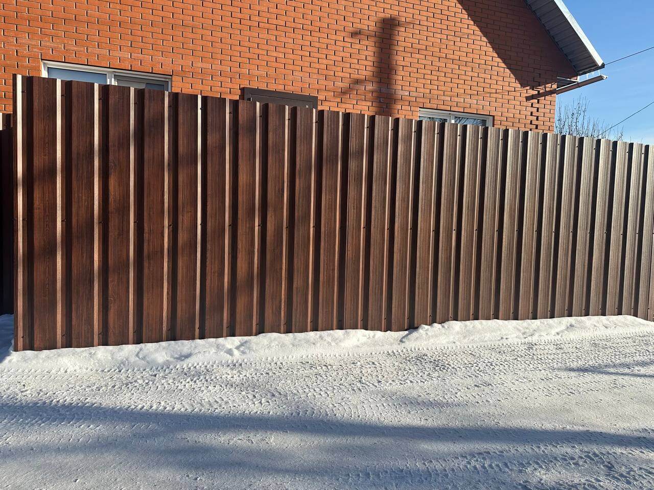 Забор из профнастила НС-21 22м Античное Дерево Принтек фото 4 в Экибастузе