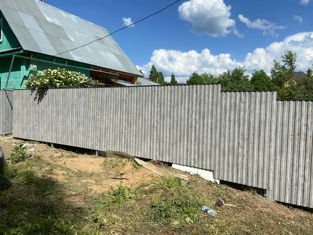 Забор из профнастила НС-10 42м Светлая Береза SteelArt фото 7 в Экибастузе