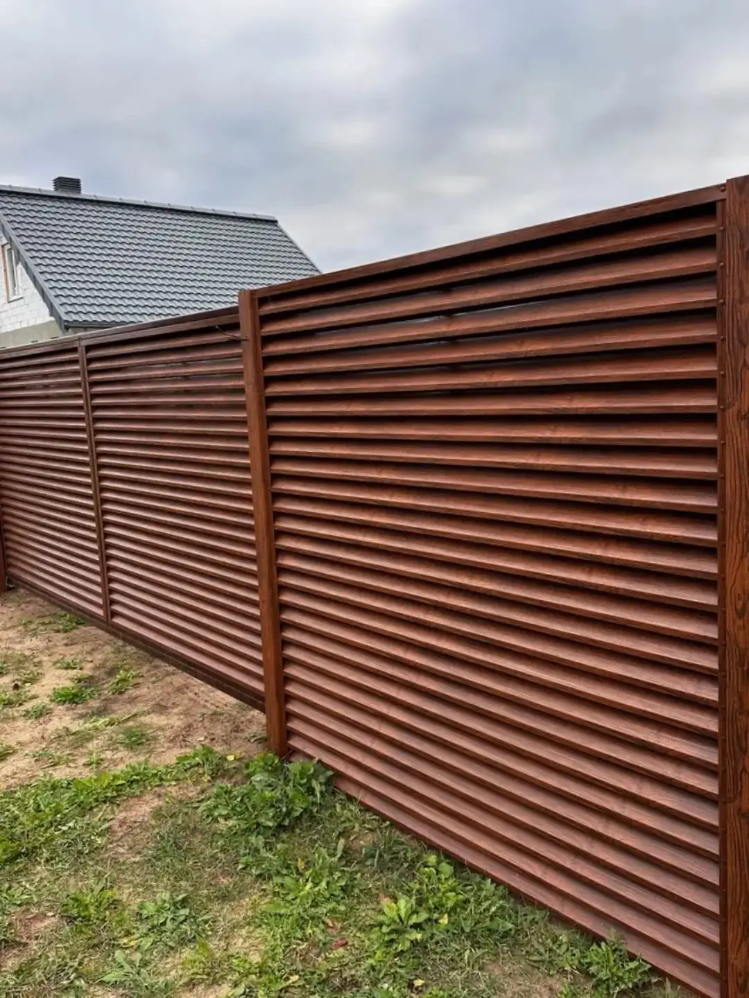 Забор-жалюзи из ламелей ЭКО-Z 58м Темный Дуб 3D Принтек фото 1 в Экибастузе